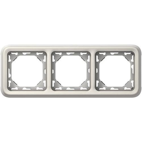 SUPPORT PLAQUE À 3 POSTES HORIZONTAUX PLEXO BLANC - LEGRAND