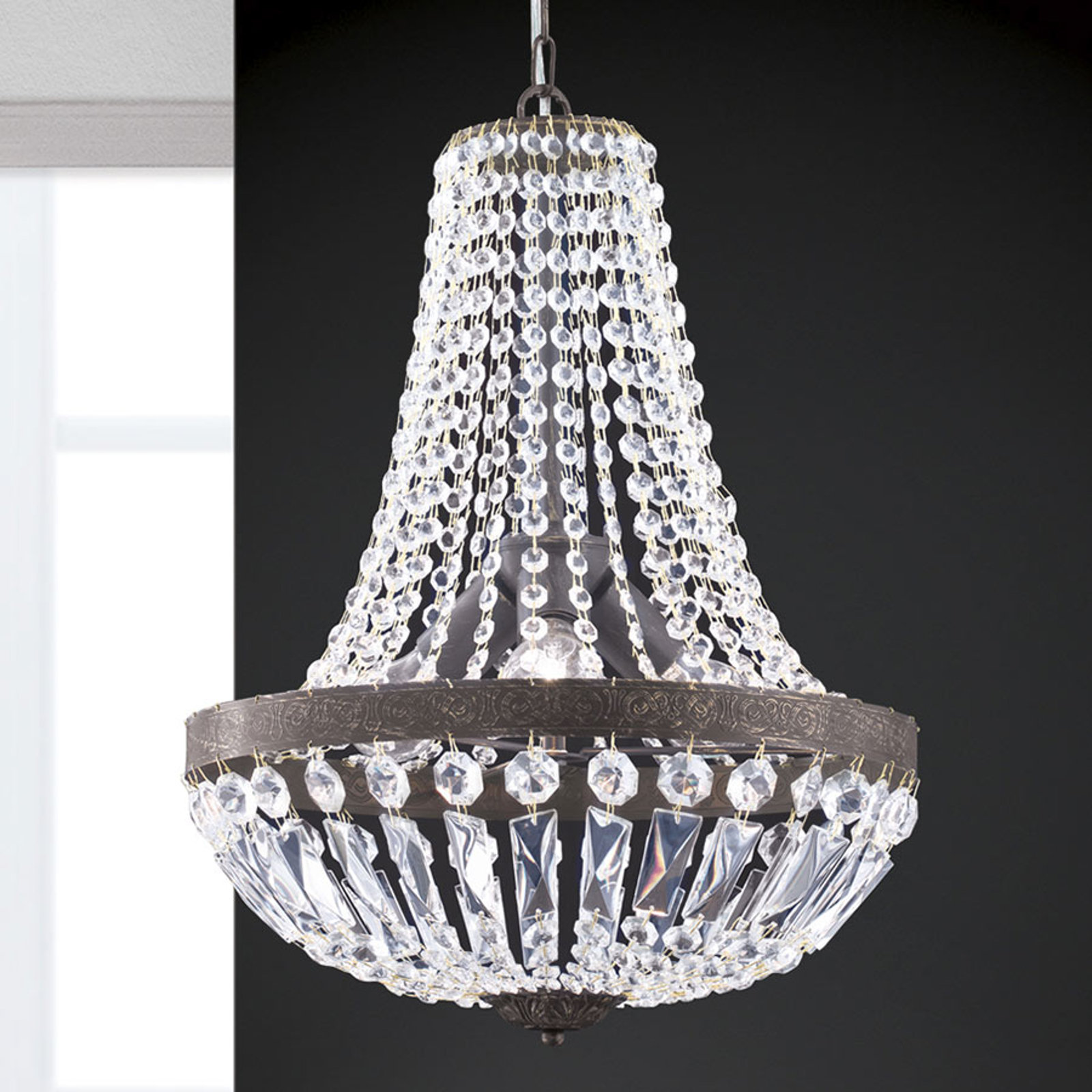 ORION SUSPENSION ANDARA, CHAÎNES DE CRISTAUX, Ø 40 CM