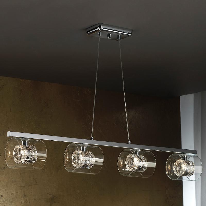 SCHULLER VALENCIA SUSPENSION LED FLASH AVEC ANNEAUX EN CRISTAL