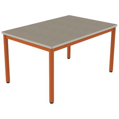 TABLE CARÉLIE 120X80 T4 STR POLY. ÉRABLE GOTL. BEIGE/PAPAYE - MOBIDECOR