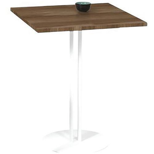TABLE ROXANE PIÈT. 2 TUBES 60 X 60 CM CHÊNE COLORADO/ BLANC