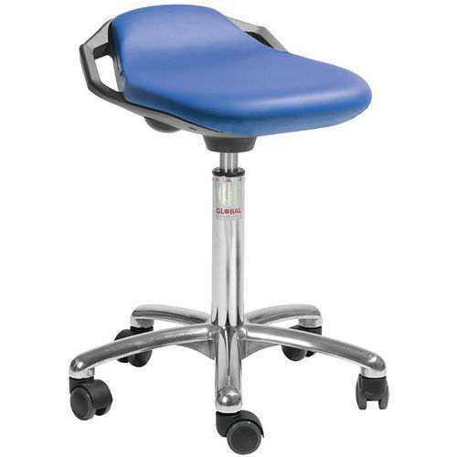 TABOURET SPACE - IMITATION CUIR - MEDIUM - BLEU - GLOBAL PROFESSIONAL SEATING
