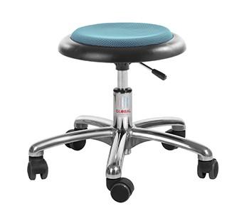 Tabouret professionnel petite enfance - Micro Alu en tissu 3D bleu clair - Léger et confortable_0