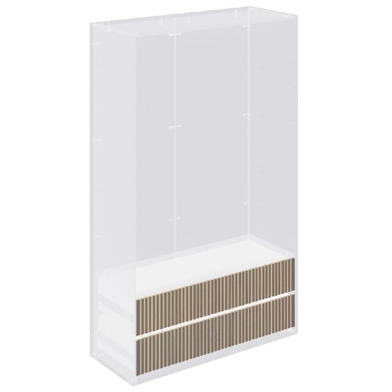 Tiroir Vertigo T01 MDF naturel et anthracite H20cm pour caisson 120cm - par 2_0