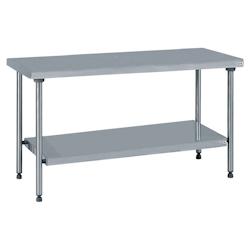 Tournus Equipement Table inox centrale avec étagère inférieure fixe longueur 1400 mm Tournus - 424923 - plastique 424923_0