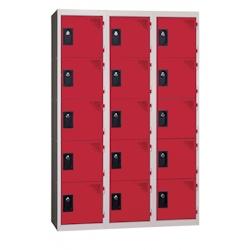 Vestiaires 5 cases x 3 colonnes - En kit - Rouge - Largeur 90cm - PROVOST - rouge acier 207001842_0