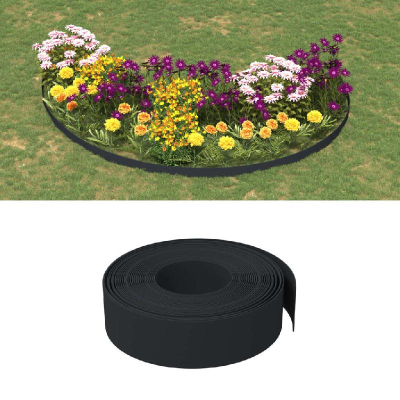 Vidaxl bordures de jardin 5 pcs noir 10 m 15 cm polyéthylène 3155447_0