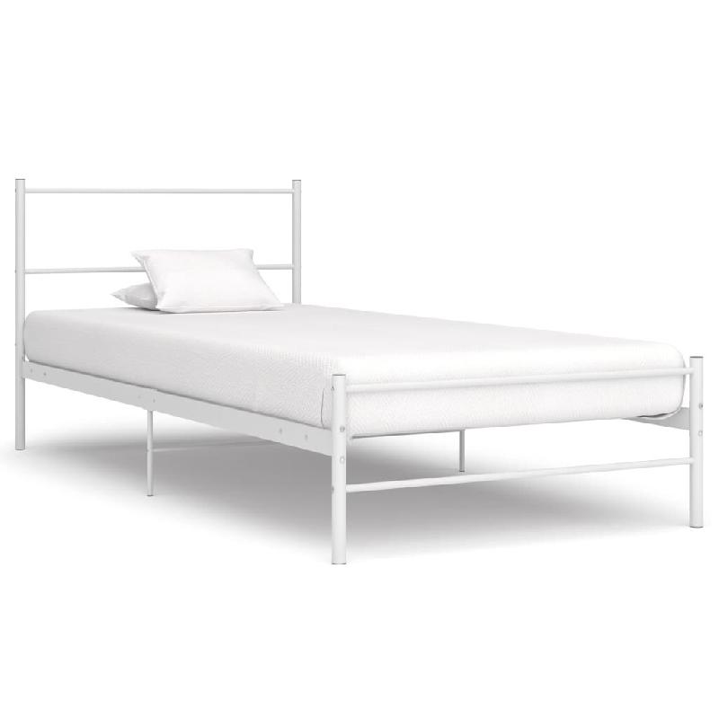 VidaXL Cadre de lit sans matelas blanc métal 90x200 cm Modèle Oermelor - 284692_0