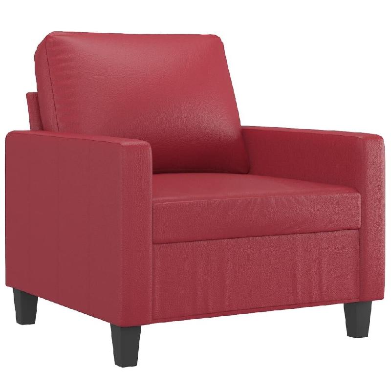 VidaXL Fauteuil Rouge bordeaux 60 cm Similicuir Modèle Corvelionne - Matériau naturel 359130_0