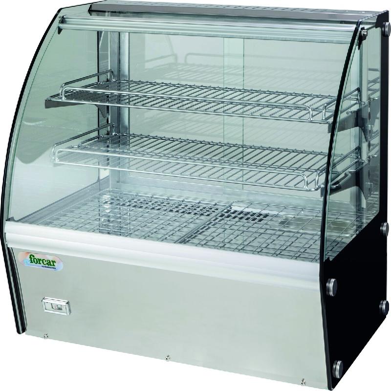 Vitrine chauffée avec grilles. Double vitrage. Structure en acier inoxydable. Dimensions : 88x58x67(h) cm. FORCAR Modèle VPH160 - 3191_0