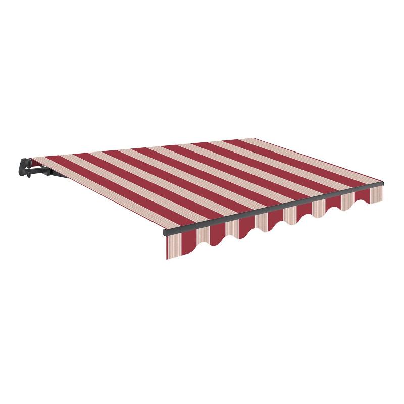 WASABI Store banne manuel 3x2,5m Rayures Grenat Polyester – Structure Aluminium Anthracite Inclinaison Réglable - marron polyester BTK325042-E_0