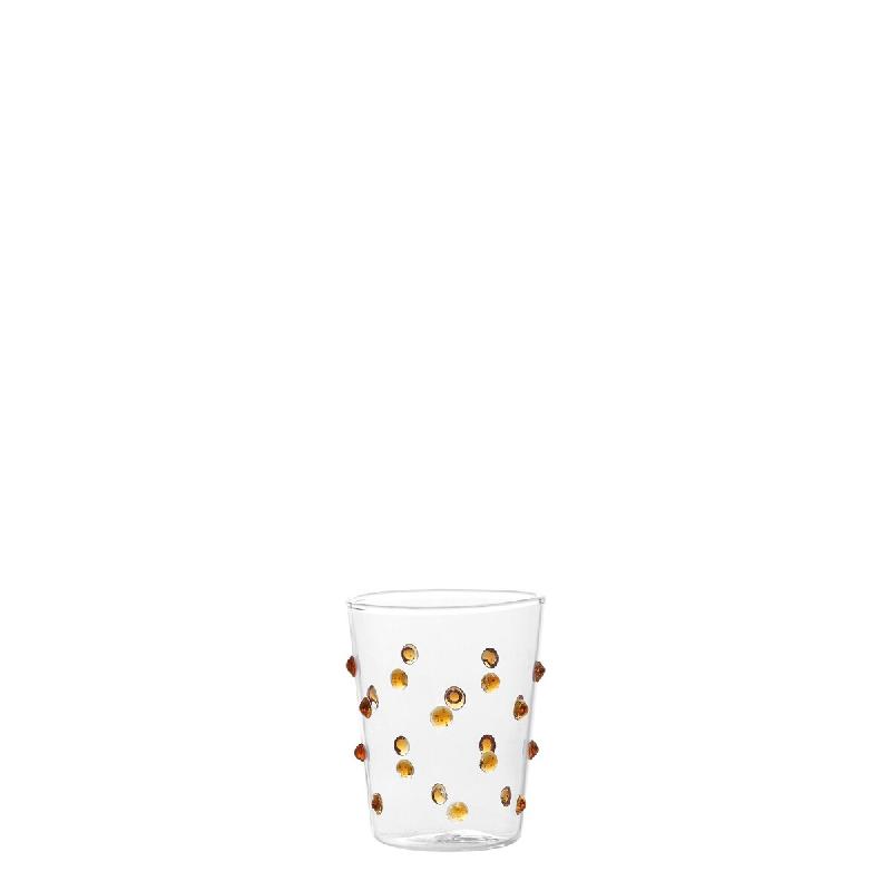Zafferano Lot De 6 Verres Party Tumbler Junior En Verre Borosilicate Couleur Jaune Or, Design Artisanal À Pois Pour Service De Liqueurs Ou Sauces - d_0
