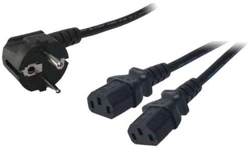 Cordon d'alimentation électrique LogiLink - 1.5m - Schuko-C13/2xIEC C13 - Mâle/Femelle_0