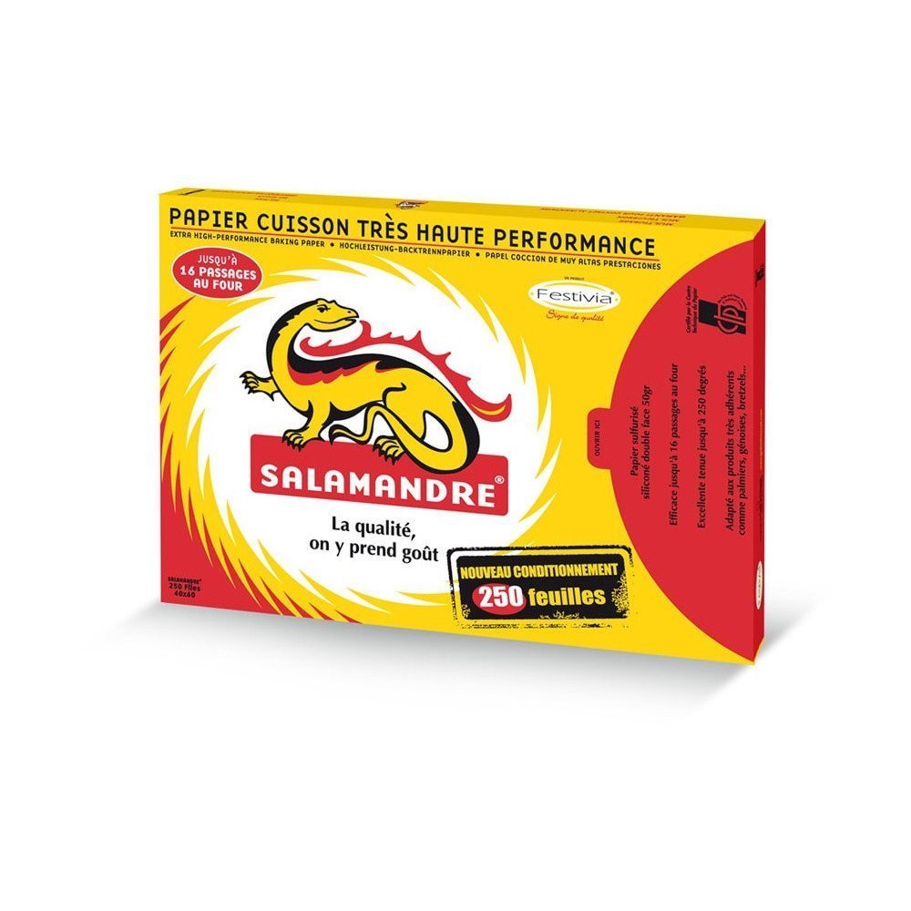 250 feuilles de papier cuisson Salamandre® - 40×60 cm - Papier sulfurisé siliconé 50g/m² - Résistant jusqu'à 250°C_0