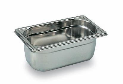 BAC GASTRO INOX GN 1/4 H.100 MM PLEIN SANS ANSES