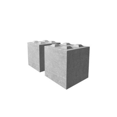 Bloc béton empilable Lego - 80x80x80 cm - 1,2 tonnes - béton NF_0