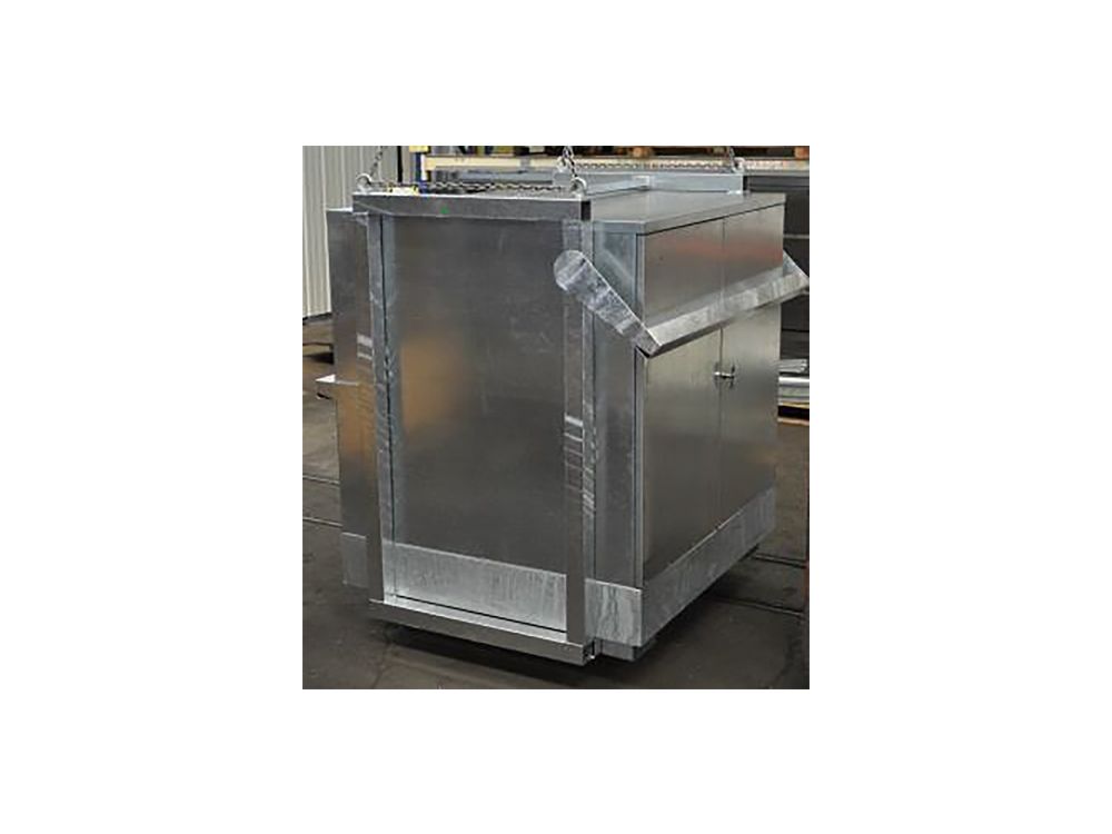 Box de stockage en acier pour 2 fûts - Abri de rétention élingable en acier galvanisé_0