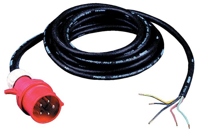 Câble de liaison H07RN-F 5 x 4 mm² - 5 m avec fiche CEE noire pour intérieur et extérieur - JÄGER DIREKT_0