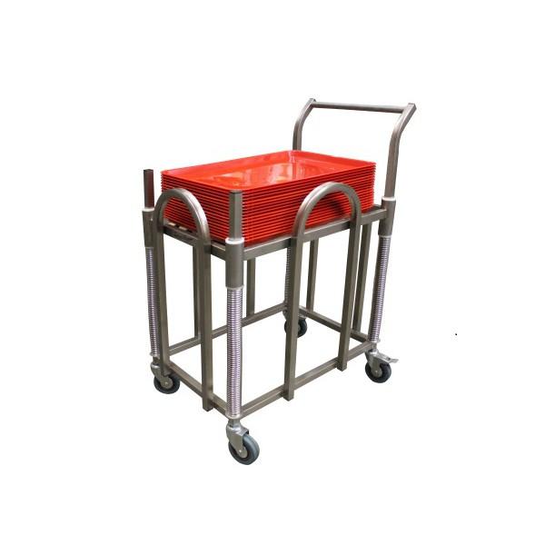 Chariot à plateaux ABS 600 x 400 mm à niveau constant, en inox AISI 304_0