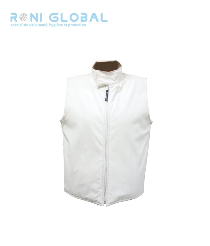 Gilet de travail blanc en polyester enduit polyuréthane - 2 poches intérieures - FOOD COVERGUARD - Ref: cov-8FOOG_0