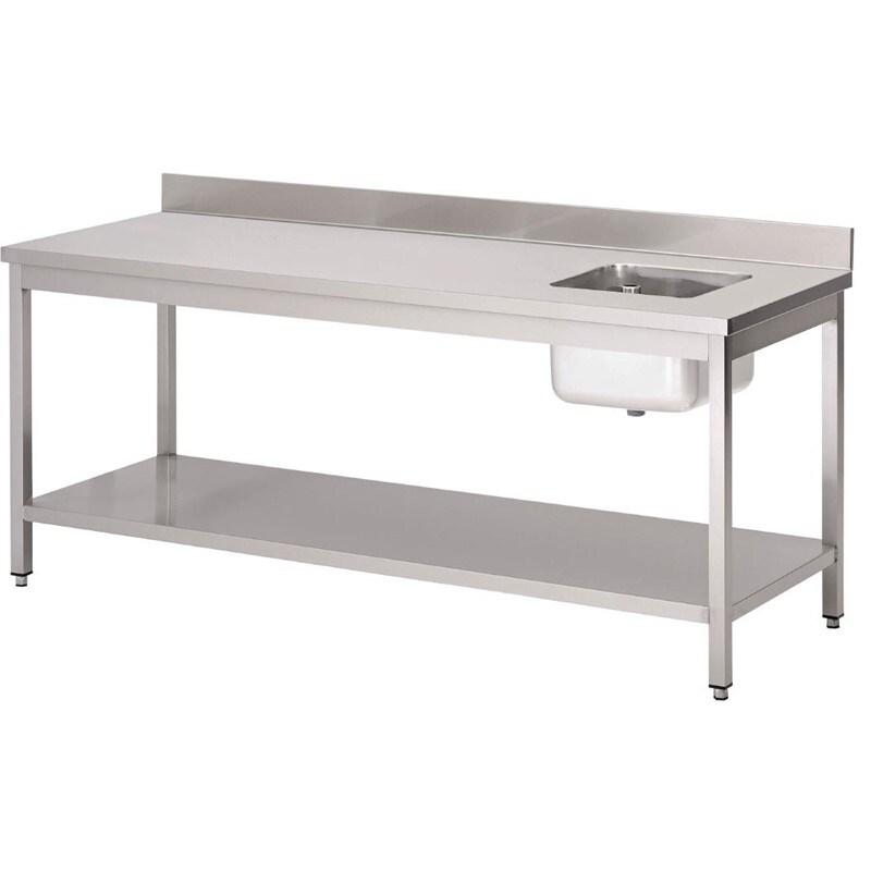 Gastronoble Gastro M évier petit bac à droite | inox | largeur 160 cm - 5050984690488_0