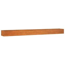 Helloshop26 - Jardinière bac lit surélevé plantes fleurs terrasse jardin de jardin rouillé 600 x 80 x 45 cm acier corten marron 02_0039877 - 30002_0