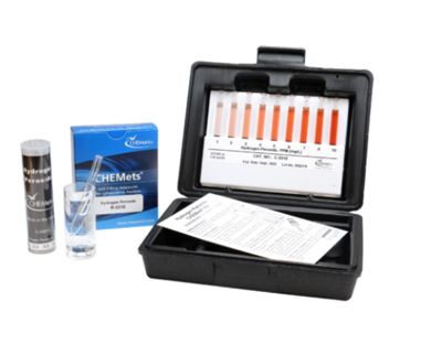 Kit d'analyse visuelle du Peroxyde d'hydrogène, 0-0,8 / 1-10 ppm.Type: CHEMets. Kit. 30 unités, marque Chemetrics - Ref.: NBB002_0
