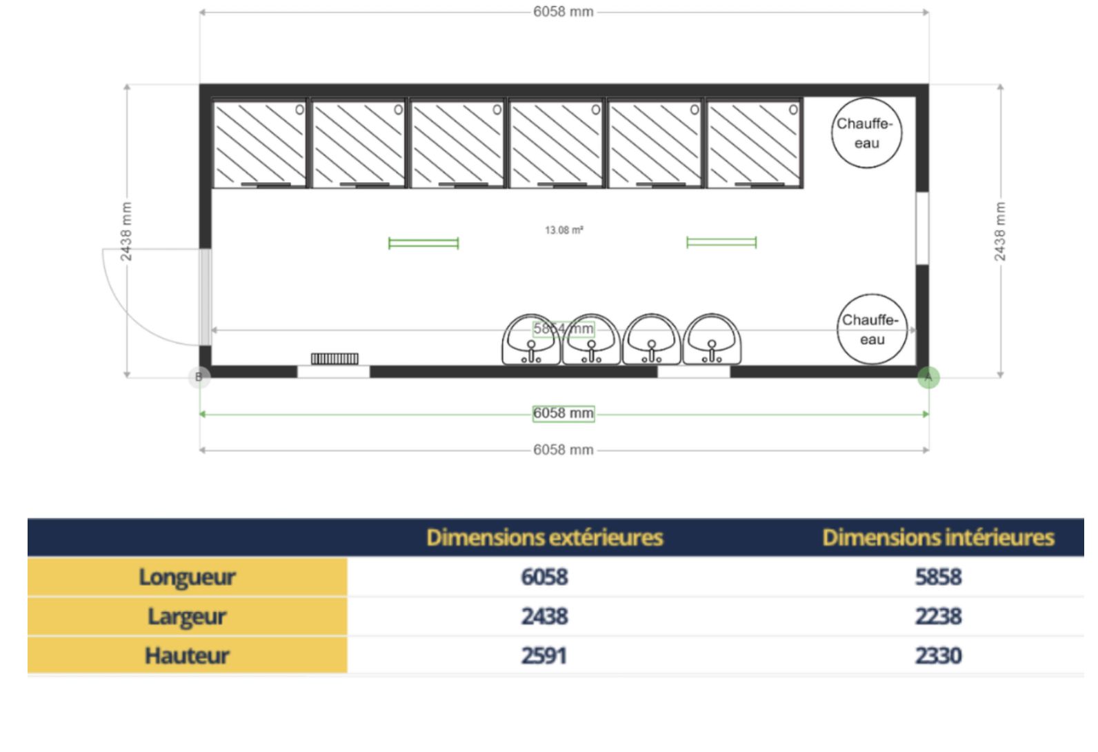 Module sanitaire 20 pieds 6x Douches_0