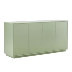 Oviala Business Buffet 4 portes moderne rectangulaire L160 cm vert - vert Bois massif 113809_0