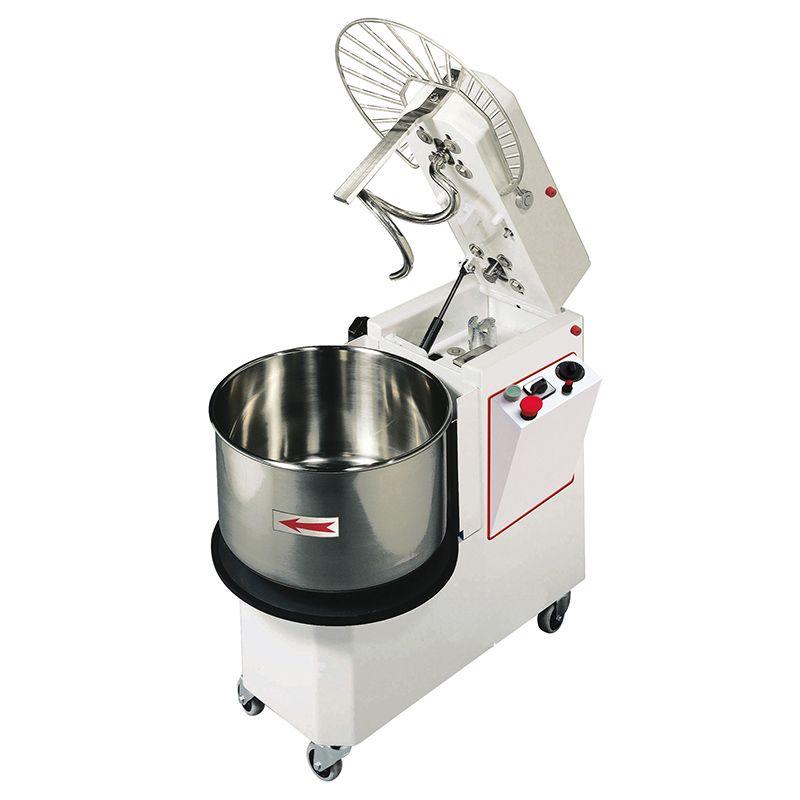 Pétrin à spirale tête relevable - 22 litres - cuve extractible, roulettes et minuterie_0