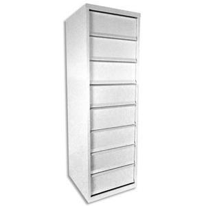 Pierre Henry - Meuble classeur à clapets 8 cases en métal blanc - 40 x 126 x 40 cm_0