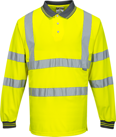 Polo hv manche longue    jaune s277, 4xl_0