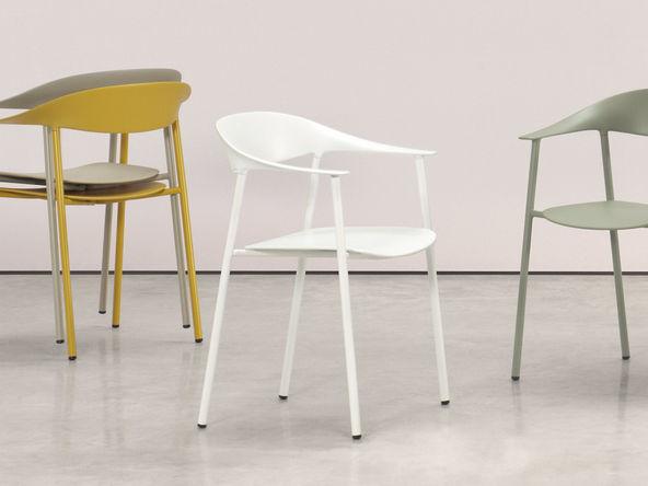 Lot de 2 chaises polyvalentes Arum en polypropylène et métal_0