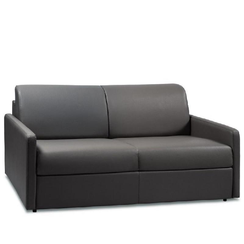 CANAPÉ EXPRESS SUN EDITION CUIR ET PU CAYENNE GRIS 140 CM MATELAS 16 CM_0