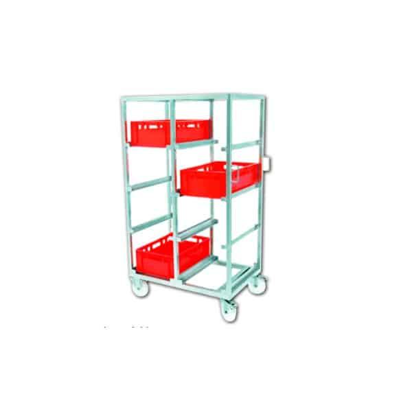 Chariot de transport en acier inoxydable pour 8 caisses EURO_0