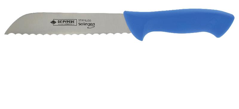 Couteau à choux dentelé 18cm - manche en polypropylène bleu - lame Solingen - 32cm - Depypere_0