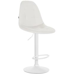 Décoshop26 - Tabouret de bar x1 avec repose-pieds hauteur réglable pivotant assise en PVC blanc cadre métallique blanc 10_0004835 - blanc 300025231_0