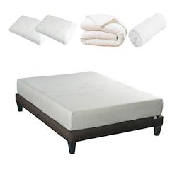 Ensemble   Matelas Mémoire de forme + Sommier + Accessoires 160x200 cm SENSITIVE OLYMPE LITERIE - blanc Mousse à mémoire de forme 4VP.VB.K15.K.1620_0