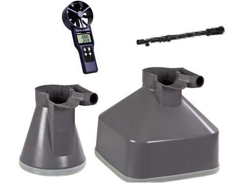 Kit thermo-anémomètre à hélices et mesure de co2 avec deux cônes de mesure de débit e_0