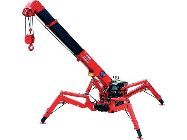 Location de mini-grue araignée particulièrement adaptée pour les travaux intérieurs - Portée maxi 8,41 m - UNIC URW 095_0