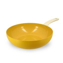 Menastyl - Wok 28cm Colorama Safran - En Aluminium - Revetement Antiadhesif En Ceramique - 3256391017753_0