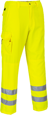 Pantalon de combat réfléchissant jaune E046 - XL - Certifié CE, UPF 50+, 9 poches_0