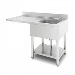 Plonge professionnelle 1bac 120x70 cm - Emplacement lave-vaisselle - Equipementpro - sx-127r_0