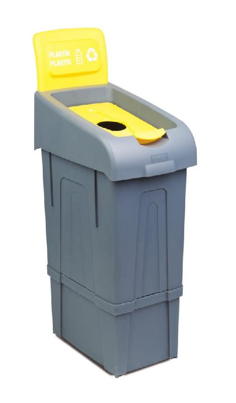 Poubelle tri plastique - 7048.0075 - 80 litres - Dimensions 340x550x1050 mm_0