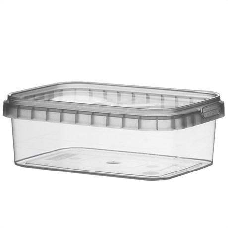 RÉCIPIENT INVIOLABLE + COUVERCLE 280 ML 12X8.8X4.2 CM PP TRANSPARENT (VENDU PAR 384)