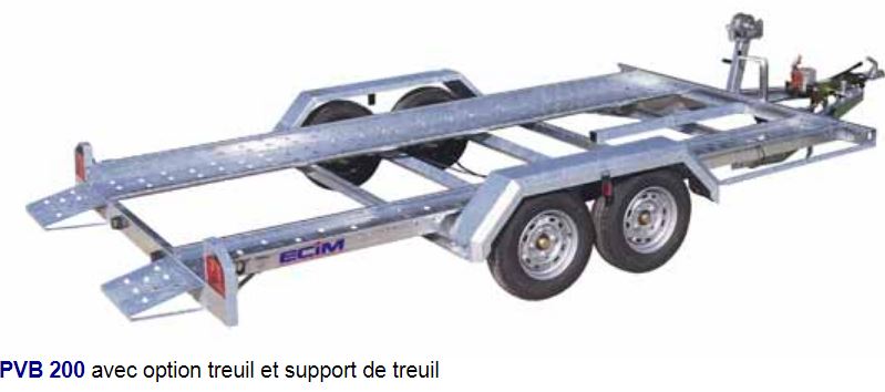 Remorque porte-voiture à roues extérieures avec option treuil et support de treuil, PTC 2000 kg - ECIM - PVB 200_0