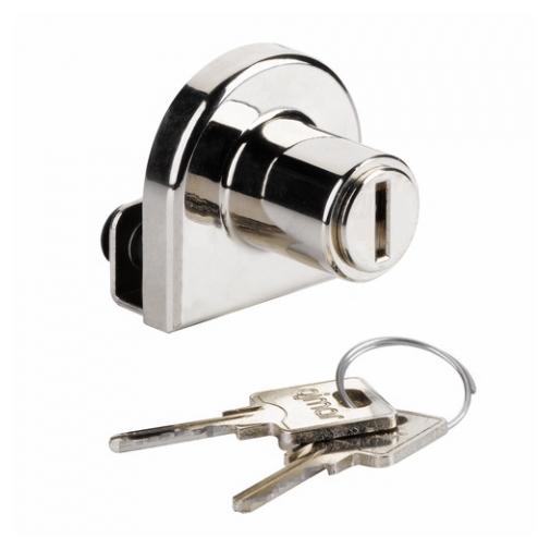 Serrure BASICO OJMAR pour porte en verre sans perçage - finition nickelée - f513917.201ni - 650532_0