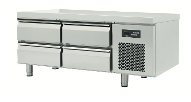 Soubassement réfrigéré positif - 4, 6 ou 8 tiroirs - Température -2°C/+8°C - Acier inoxydable - Modèles 170L, 265L et 365L_0