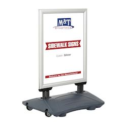 Stop trottoir extérieur WIND PRO couleur Alu format B1 (70 x 100 cm) - Panneau d'affichage extérieur 4 - M&T DISPLAYS - gris 3700923006222_0