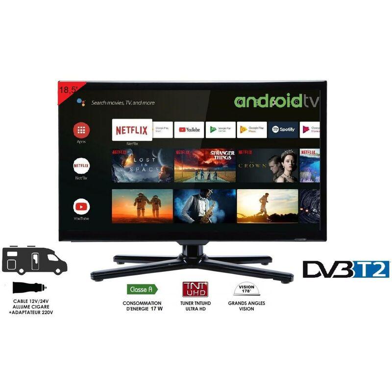 TV LED 18.5' ULTRA HD + ANDROID TV - 12V / 220V - CAMPING CAR - ANTARION